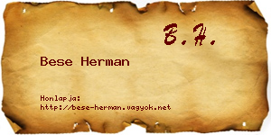 Bese Herman névjegykártya