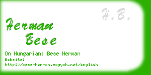 herman bese business card